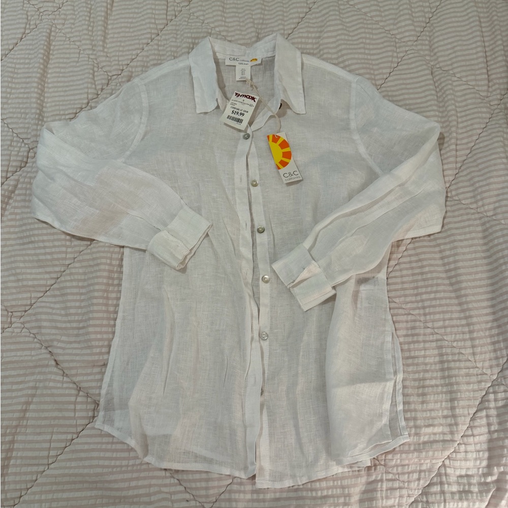 NWT linen top by C & C